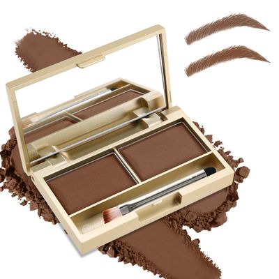Boobeen Eyebrow Powder Kit, 2-color Waterproof Eyebrow Palette Makeup to Definer &amp; Filler Brows, Eyebrow Color Powder Shape Natural Looking Brow - with Mirror Brush