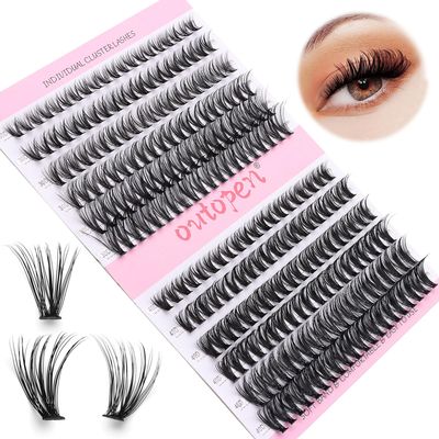 outopen DIY Lash Extension Kit Eyelash Extension Kit, 240pcs 8-14mm Mix Individual Lashes Cluster Kit with Lash Bond and Seal Glue, Lash Remover, Lash Applicator(30D40D, 240Pcs)
