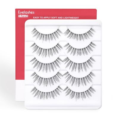 EXTENIFY Manga Lashes with Clear Band Anime Lashes Natural Looking 8-15mm C Curl Eyelashes Japanese Makeup Thick Eyelash Extension Cosplay Natural False Lashes. (8-15MM C 002)