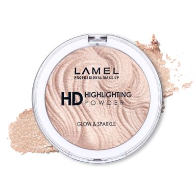 LAMEL HD Highlighting Face Powder - Natural Glow and Luminous Finish, Baked Blendable Pigmented Formula - Long-lasting &amp; Fade-Resistant Wear, 402 12g0.42 oz