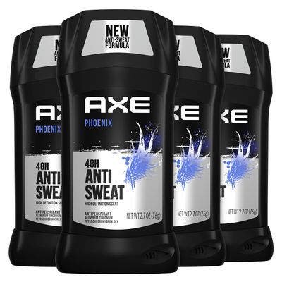 AXE Antiperspirant Deodorant for Men Phoenix 4PK 48H Sweat &amp; Odor Protection for Long Lasting Freshness, Crushed Mint &amp; Rosemary Men&#39;s Deodorant 2.7 oz