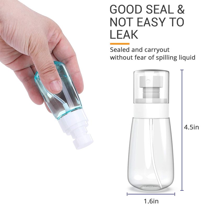 RELANOR Pack 2 Small Spray Bottle Travel Size 2oz60ml - Fine Mist Mini Empty Spray Bottles - Leak Proof - for Toners, Face &amp; Hair Mist