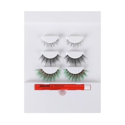 Profusion Cosmetics Jurassic Park 10,000 Volts Faux Mink Lash Set, Super Slim Lash Band with Real Lash Extension Fibers, Reusable Strip Lashes for Eye Catching Look