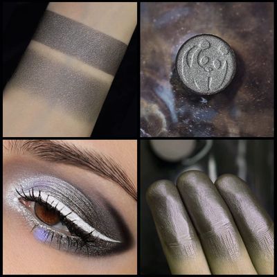 ecofavor Black Smoky Eye shadow Palette, DELANCI PANDA 9 Colors True Black Dark Grey Smokey Goth Makeup Pallet, 9 Soft Matte Shimmer High Pigmented Basic Black White Gray Shade for Halloween