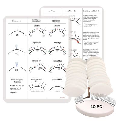 Bellemory Beginner Map Chart Lash Sponges for Practice, Eye Shape Sponge, Practice Sponges For Eyelash Extensions, Lash Mapping Chart Sponge, Lash Map Sponge, (Beginner Chart 10 Sponges)