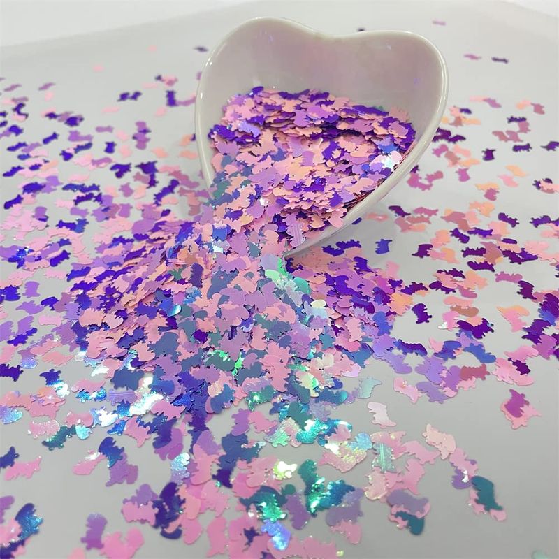 PrettyG 10 GramsPack - Pearl Iridescent Mixes Dinosaur Shape Glitter Sequins - Festival Rave Beauty Makeup Face Body Nail Craft Art Decoration