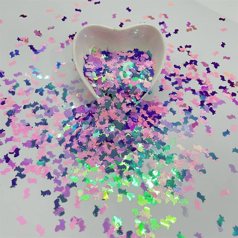 PrettyG 10 GramsPack - Pearl Iridescent Mixes Dinosaur Shape Glitter Sequins - Festival Rave Beauty Makeup Face Body Nail Craft Art Decoration