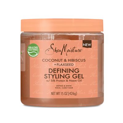 SheaMoisture Defining Styling Gel For Thick, Curly Hair Coconut and Hibiscus Paraben-Free Frizz Control Styling Gel 15 oz