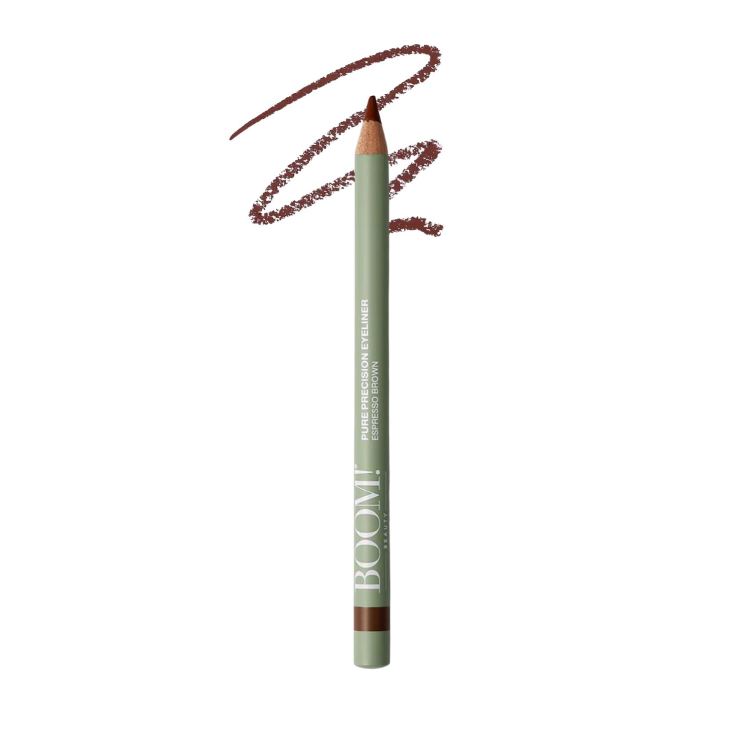 BOOM! Beauty Pure Precision Eyeliner All-Natural, Skin-Loving, All-Day Wear. Waterproof, Smudge-proof, Smooth Glide Pencil. Richly Pigmented Vegan Eye Makeup For Ageing Skin (Espresso Brown)
