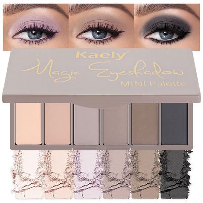 Kaely 6 Color Mini Nude Smoky Eyeshadow Palette Makeup, Highly Pigmented Eye Shadow Palette Waterproof, Natural Matte Eye Shadow Palette, paleta de sombras de ojos, Vegan &amp; Cruelty-free, 05