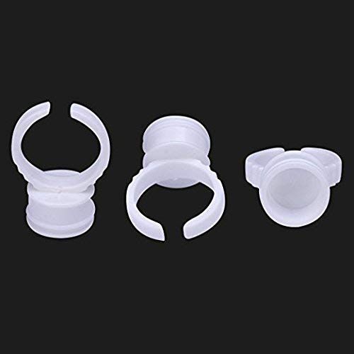 MADLUVV Professional Brow Artistry Ring Cups for Brow Makeup Ink Pigment &amp; Lash Extension Glue, 1.5cm - 100 Pieces