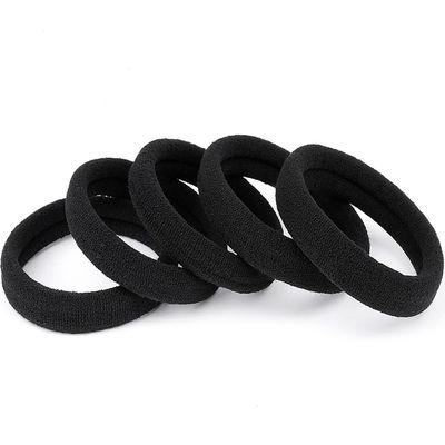 Ayogost Black Hair Ties No Damage 100 Pcs Ponytail Holders Elastic Thick Hair Bands for Women Girls Thick Curly Hair