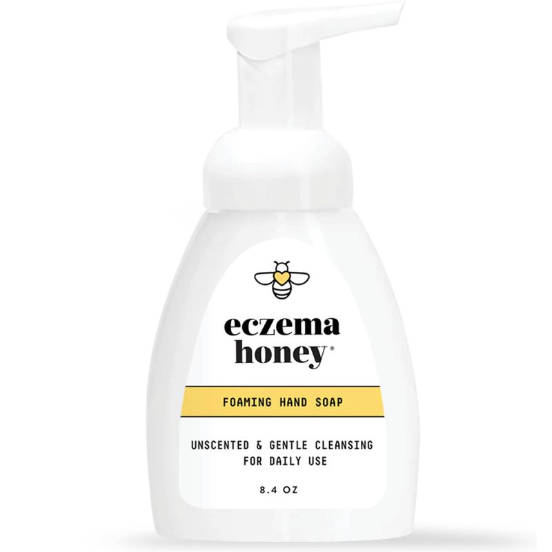 ECZEMA HONEY Gentle Foaming Hand Soap - Gentle Cleanser for Dry Hands - Non-Toxic Unscented Hand Soap - Natural Hand Cleaner for Bathroom &amp; Kitchen - Organic Honey Handwash (8.4 Oz)