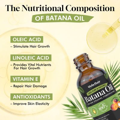 Batana Oil for Hair Growth Organics 100% Natural Pure Batana Hair Oil Batana Oil Nourishes Damaged Hair to Prevent Hair Loss Natural Hair Growth Oil and Conditioner Batana Hair Oil 2.02 Fl Oz