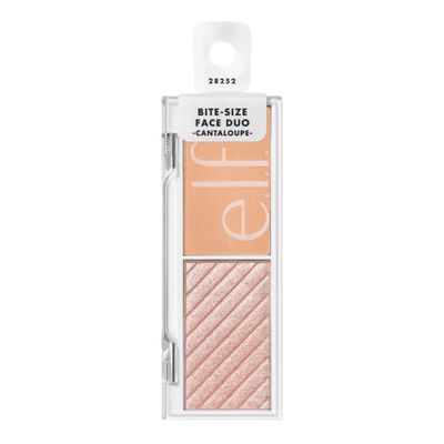 e.l.f. Cosmetics Bite-Size Face Duo, Highlighter, Bronzer &amp; Blush Palette, Highly Pigmented, Cantaloupe, 0.049 Oz (1.4g), 0.049 ounces
