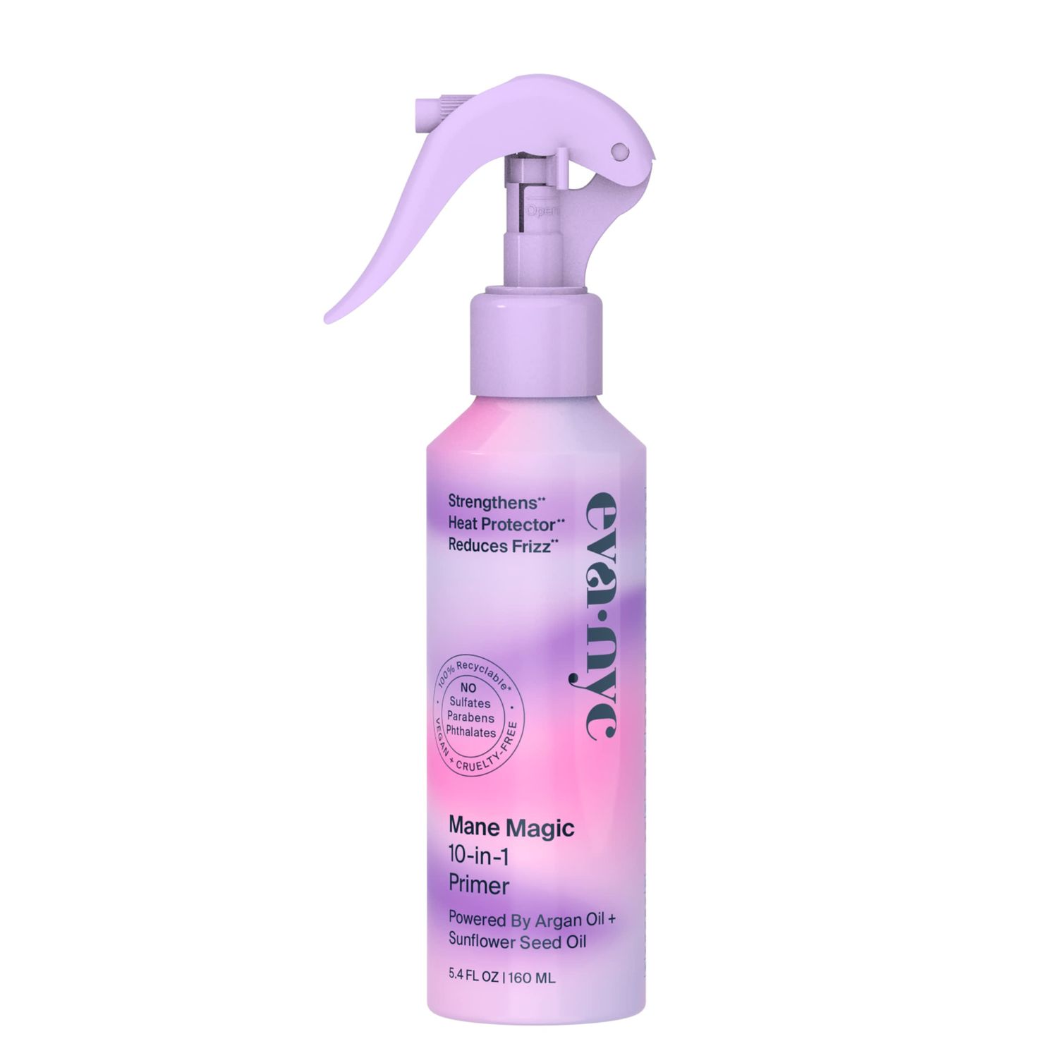 Eva NYC Mane Magic 10-in-1 Primer, Heat Protectant for Hair, Infused with Sunflower Seed and Argan Oil for Hair, Sulfate, Paraben &amp; Phthalate Free, 5.4 fl oz