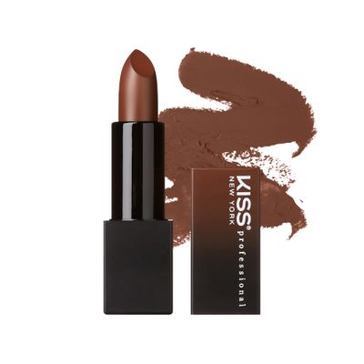 KISS New York Professional Rich Pigmented Lipstick, Smooth&amp;Creamy Satin Finish, Long Lasting, Infused with Shea Butter and Vitamin E (Chestnut)