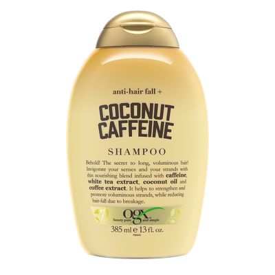 OGX Anti-Hair Fall  Coconut Caffeine Strengthening Shampoo with Caffeine, Coconut Oil &amp; Coffee Extract, 13 Fl Oz