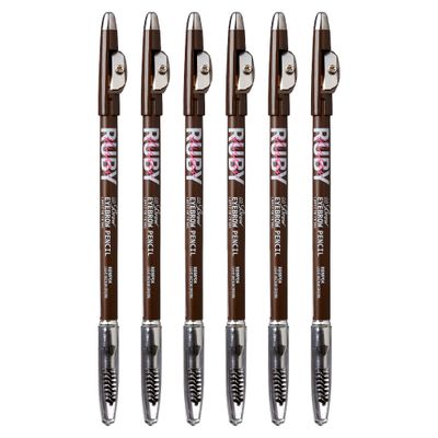 Kiss Go Brow Eyebrow Wooden Pencil Light Medium Brown(6 Pieces)