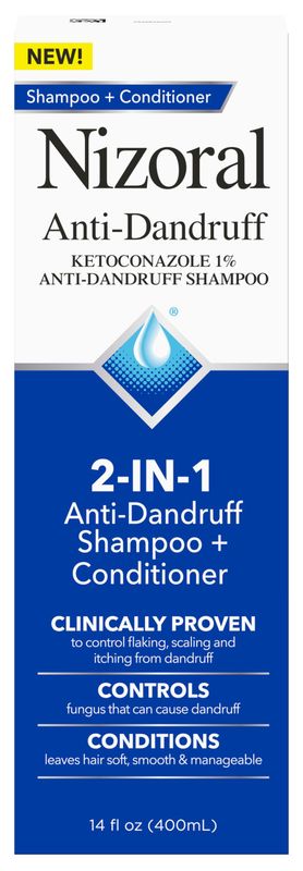 Nizoral 2-IN-1 Anti-Dandruff Shampoo &amp; Conditioner with 1% Ketoconazole, 14 fl oz