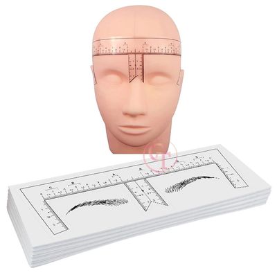 50pcs Disposable Tattoo Eyebrow Ruler Sticker with Brow Shape Eyebrow Ruler for Permanent Makeup Tools (50pcs)