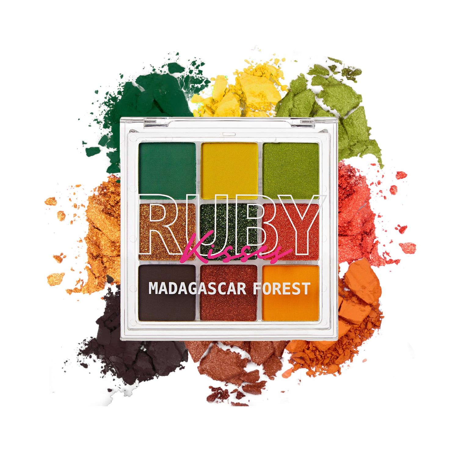 Ruby Kisses Eyeshadow Palette Highly Pigmented Eye Makeup 9 Shades Matte Shimmer Metallic Eyeshadow Palette (Madagascar Forest)