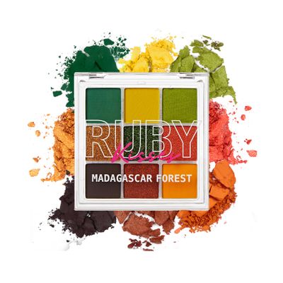 Ruby Kisses Eyeshadow Palette Highly Pigmented Eye Makeup 9 Shades Matte Shimmer Metallic Eyeshadow Palette (Madagascar Forest)