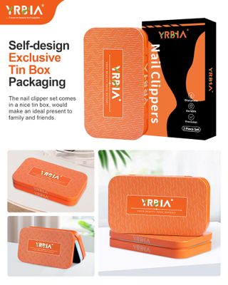 Nail Clippers with Glass Nail File, YRBIA Ultra Sharp Nail Clipper Set, Professional Fingernail &amp; Toenail Clippers Nail Cutter for Men and Women (Black_Exclusive Tin Box)