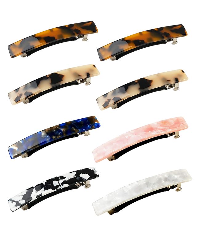 Hair Barrettes for Women, 8 Pcs Barrettes for Fine Thin Thick Hair, 3 Inch Acetate Small Clips Barrette No Slip, French Tortoise Shell Womens Girls Accessories