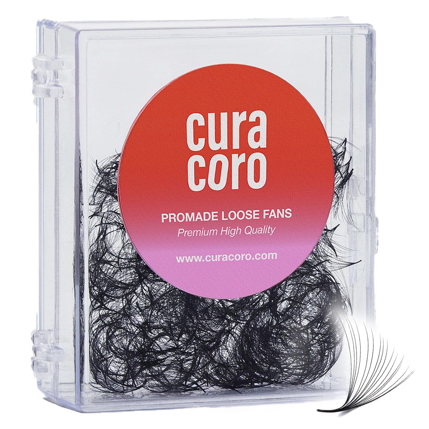 Curacoro Promade 500 Fans - Handmade Volume Promade Eyelashes Fans, 3D To 16D, C CC D DD L M Curl, Thickness 0.030.1mm, 8-20mm Length, Professional Long-Lasting Promade Lash Fans (18D-0.03 D, 15 mm)