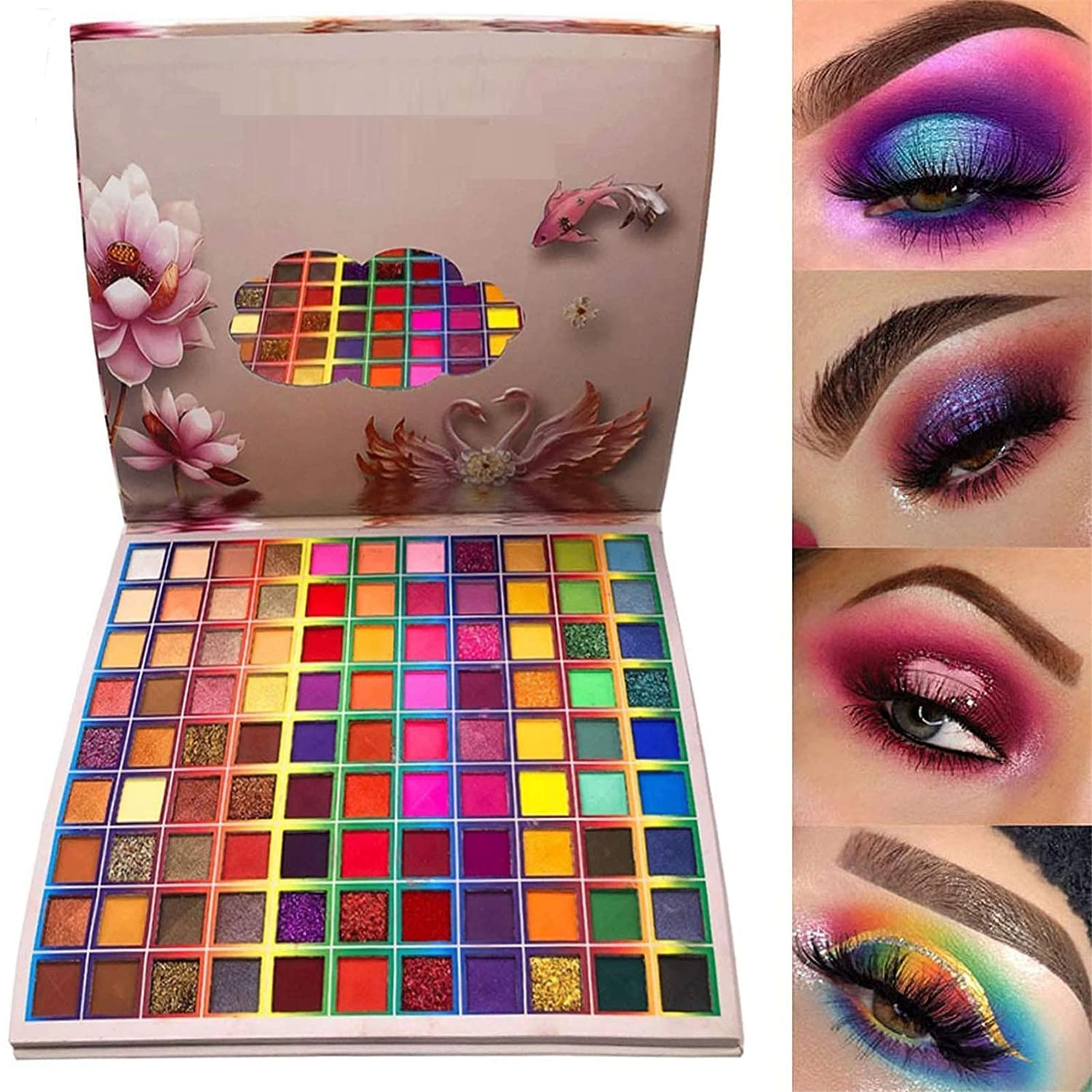 99 Colors Eyeshadow Palette, Rainbow Colors Eyeshadow Palette, Professional Matte Glitter Makeup Pallet, Colorful Powder Long Lasting Highly Pigmented Eye Shadow Halloween Christmas Gift Box for Women