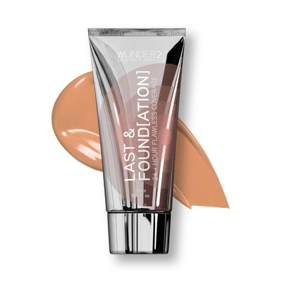 WUNDERBROW Full Coverage Foundation, Last &amp; Foundation - Buildable Full Coverage Liquid Foundation For 24 Hours Wear - Long Lasting, Waterproof, Honey