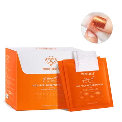 Modelones Nail Polish Remover Pads, Acetone Nail Polish Remover Wipes 50 PCS Professional PleaSCENT Individually Wrapped Wet Wipes Easily &amp; Quickly Lemon Smell Glycerin Moisturizing Big Size Portable