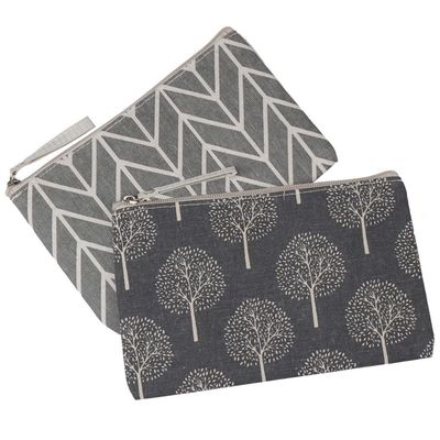 SUMAJU 2 Pcs Canvas Cosmetic Bag, Multi-Function Small Zipper Pouch Cute Makeup Pouch Travel Toiletry Bag Travel Size Toiletries Christmas Stocking Stuffers Gifts for Women,8.6  5.5 In