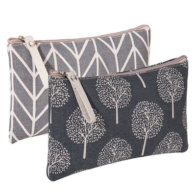 SUMAJU 2 Pcs Canvas Cosmetic Bag, Multi-Function Small Zipper Pouch Cute Makeup Pouch Travel Toiletry Bag Travel Size Toiletries Christmas Stocking Stuffers Gifts for Women,8.6  5.5 In