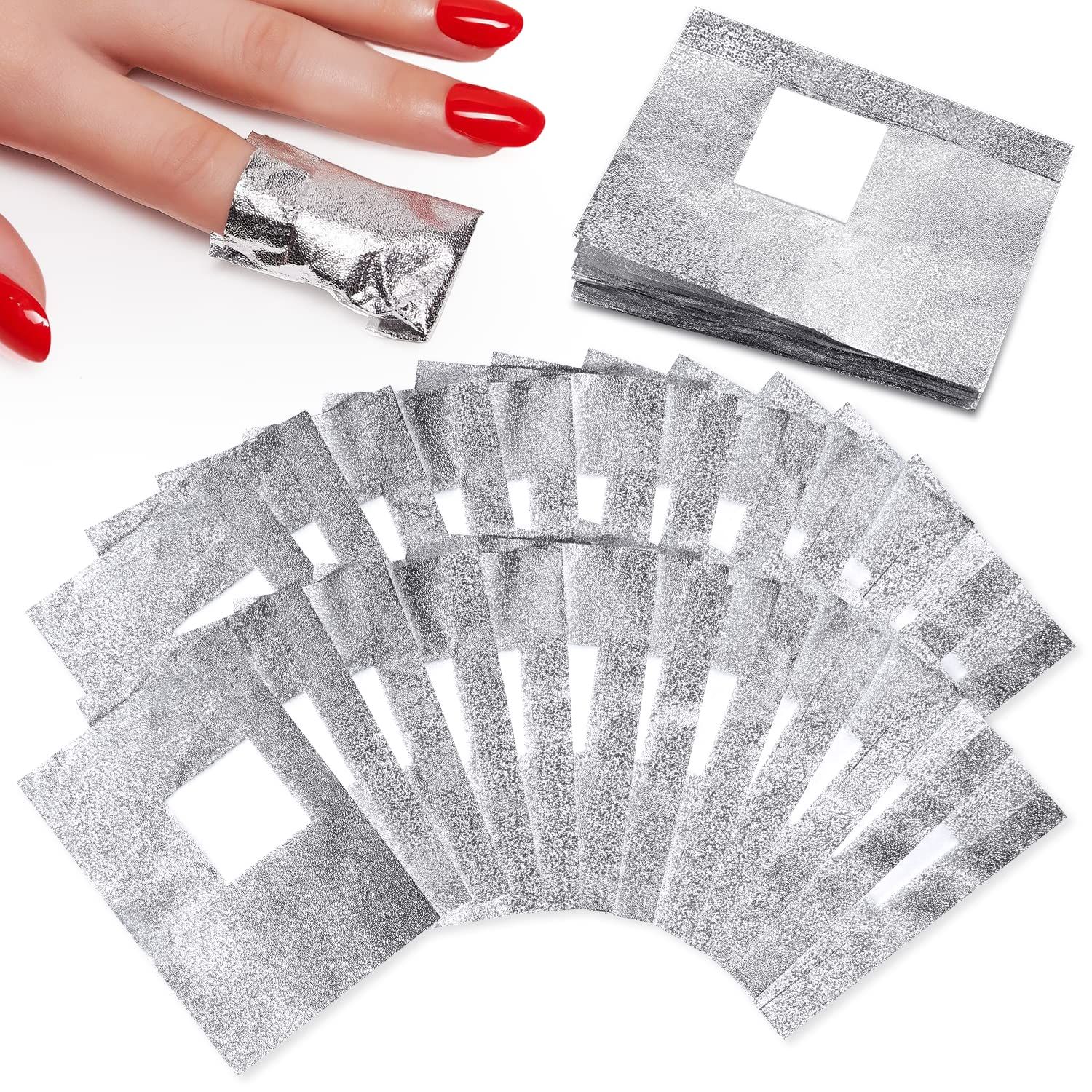 Makartt Nail Polish Remover, 100pcs Nail Foil Wraps for Soak Off Gel Polish Remover, with 1.18inch Pre-attached Lint Free Cotton Pads For Nails, Non Acetone Nail Polish Remover