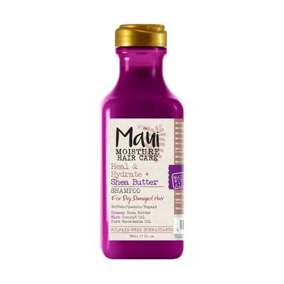 Maui Moisture Heal &amp; Hydrate  Shea Butter Shampoo to Repair &amp; Deeply Moisturize Tight Curly Hair with Coconut &amp; Macademia Oils, Vegan, Silicone, Paraben &amp; Sulfate-Free, 13 fl oz