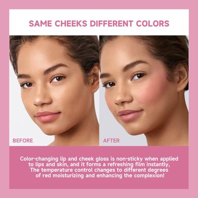 Liquid Blush, ANGGREK Cute Design Transparent Moisturizing Color Changing Blusher for Women Girls Makeup 5ml