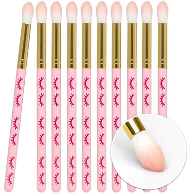 LLBA Lash Shampoo Brushes Set, Eyelash Cleansing Brush For Cleansing Eyelash Extension, Soft and Comfortable Facial Makeup Remover Tools (Pink, Pack of 10)