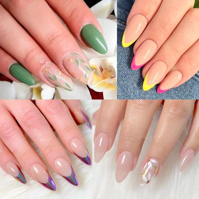 UNA GELLA Gel x Almond Fake Nail Tips - 216pcs Medium Pre-Shaped for Long-Lasting Acrylic Nails, Perfect for DIY at Home Nail Salon - 12 Sizes