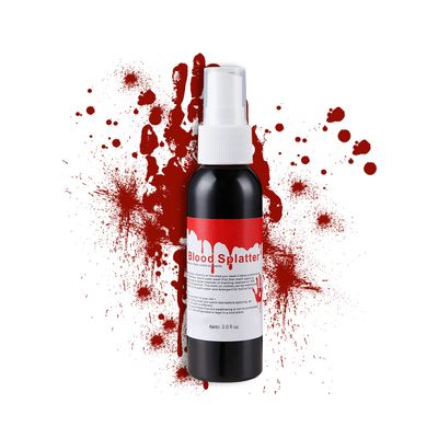 CAHIUYOA Fake Blood Makeup Spray,Fake Blood Special Effects Makeup,Halloween SFX Makeup,Blood Splatter for Zombie Monster Vampire Clown Cosplay Makeup 2.1Oz(60ml)