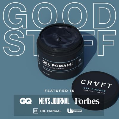 CRVFT Gel Pomade 4oz | High ShineMedium Hold | Water BasedWater Soluble | Ideal For ShortMedium ThinThick Hair | For A Clean Cut Look | Mens Styling Product Clear, Stylist Approved Scented