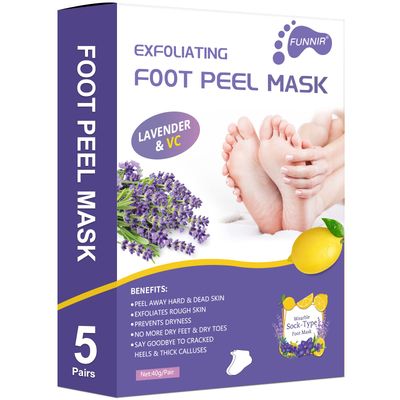 Foot Peel Mask (5 Pack) Exfoliant for Peeling Off Calluses, Natural Exfoliator for Dry Dead Skin, Callus, Repair Rough Heels Soft Smooth Touch