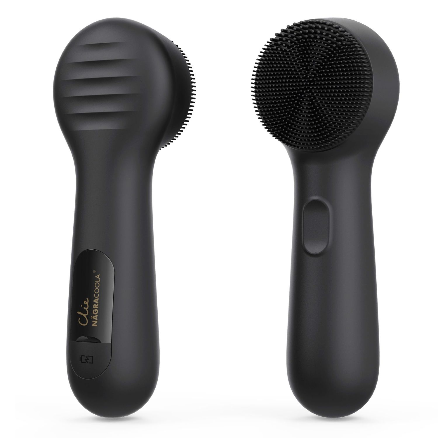 Silicone Face Scrubber, NgraCoola CLIE 2.0 Facial Cleansing Brush, Rechargeable, Waterproof Face Scrub Brush for Cleansing, Exfoliating, Massaging, Electric Facial Exfoliator for Women &amp; Men - Black