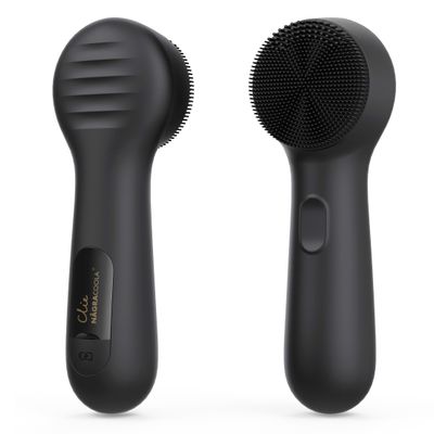 Silicone Face Scrubber, NgraCoola CLIE 2.0 Facial Cleansing Brush, Rechargeable, Waterproof Face Scrub Brush for Cleansing, Exfoliating, Massaging, Electric Facial Exfoliator for Women &amp; Men - Black