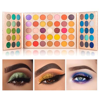 VERONNI 65 Colors Professional Eyeshadow Palette Highly Pigmented Glitter Metallic Shimmer Matte Makeup Palettes Ultra Blendable Nude Bright color Natural board Make Up PalletesRose Gold