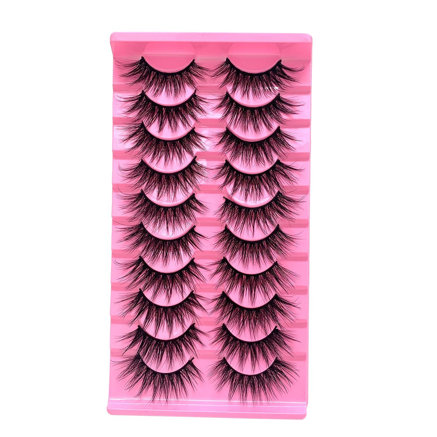 Lifernilash False Lashes for Women, Natural 3D Cat Eye lash 10 Pairs Soft and Light Midnight Lashes Eyelash Extensions (3D05)