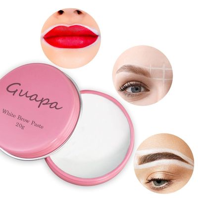 0.7oz Highly Pigmented White Mapping Paste Microblading Eyebrows Shape Mark Tools Brows Contour Design Paste Eyebrow Tinting Tool for Permanent Makeup Micropigmentation (White Paste with Pink Box)