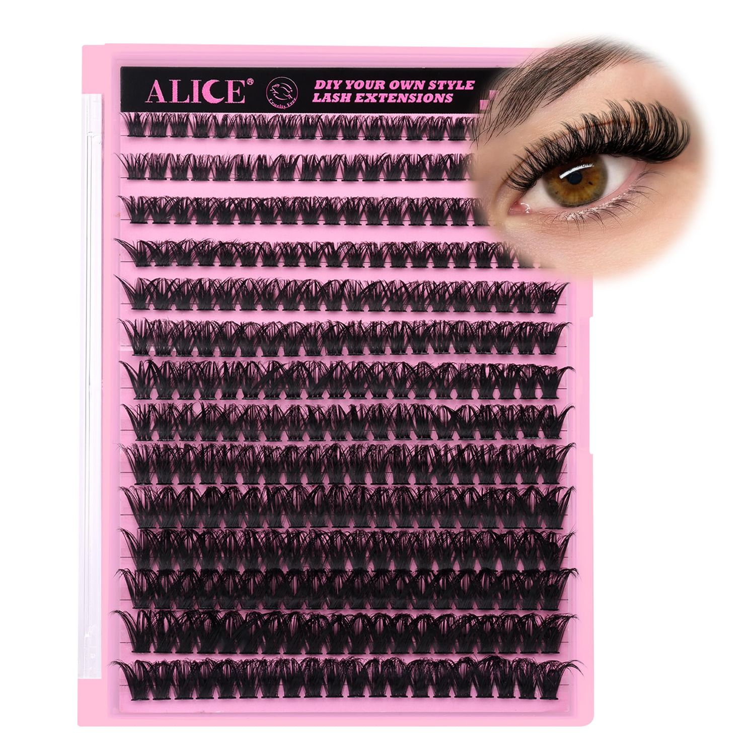 280Pcs Wispy Individual Lashes DIY Eyelash Extensions 8-16MM Fluffy D Curl Lash Extensions Lash Clusters 80D Cluster Eyelashes DIY at Home by ALICE