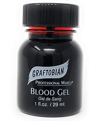 Graftobian Blood Gel 1oz Bottle - Special FX Fake Blood for Halloween - Drips &amp; Never Dries